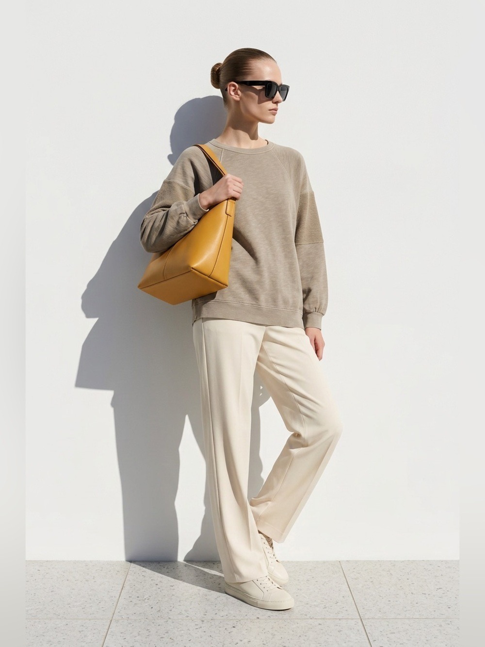 Madewell MWL Oversized Raglan Sweatshirt in Lighthouse Tan - Size M + FREE GIFT